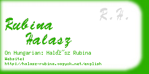 rubina halasz business card